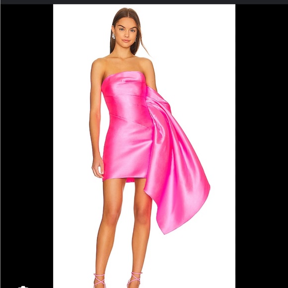 Solace London Elia Mini Dress in Hot Pink - Picture 1 of 5